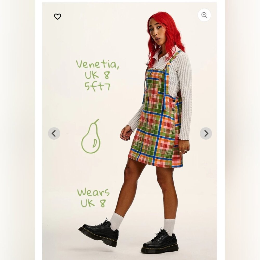 Plaid Multicolor Pinafore Dress - Women's